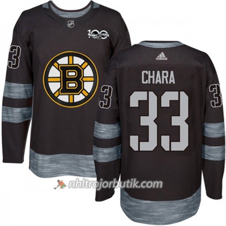 Män Ishockey Boston Bruins Tröja Zdeno Chara 33 1917-2017 100th Anniversary Adidas Svart Authentic